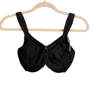 Wacoal Women's Black Damask Lace Adjustable Padded Underwire Bra Size 32DDD NWT